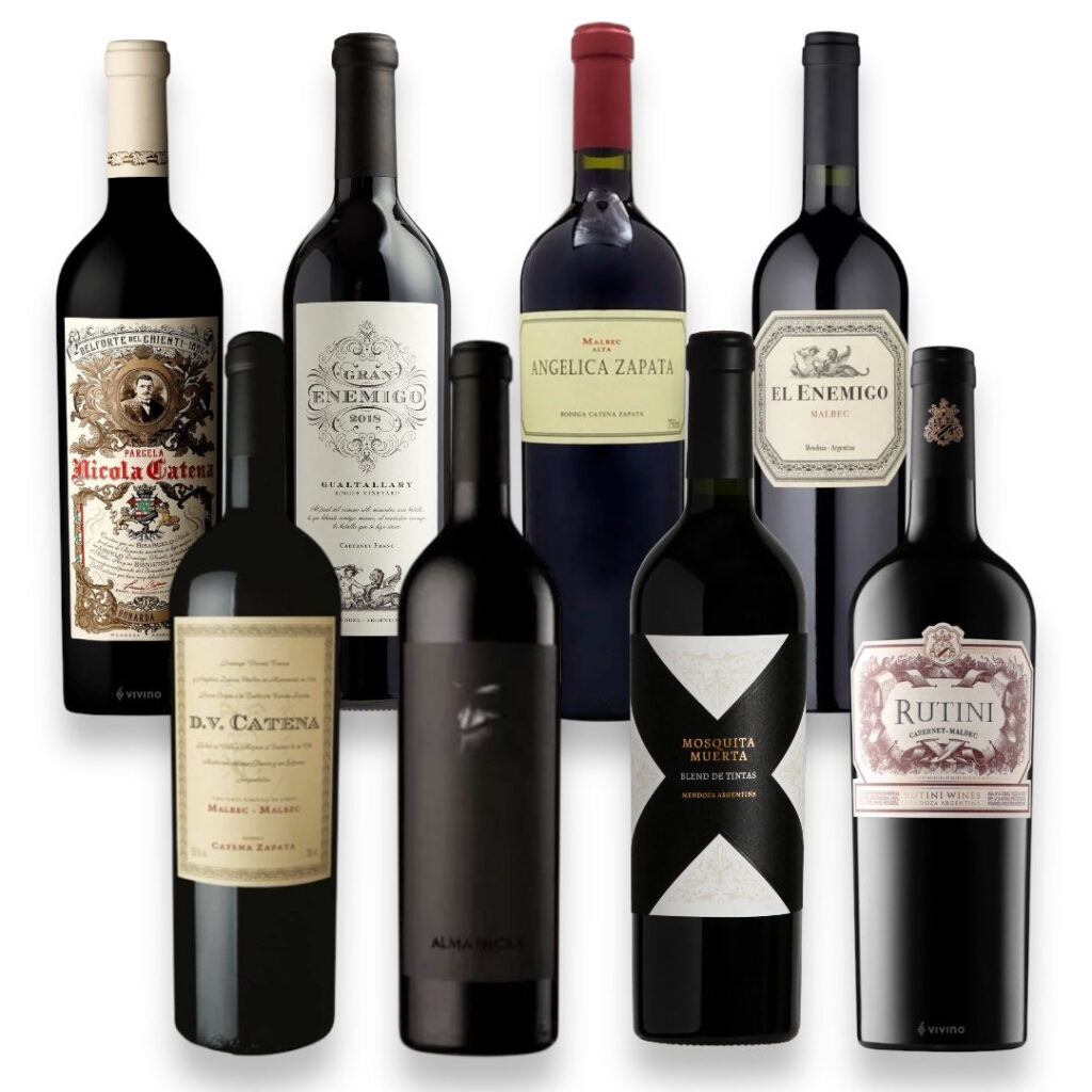 Kit 8 Vinhos Argentinos Adega Completa